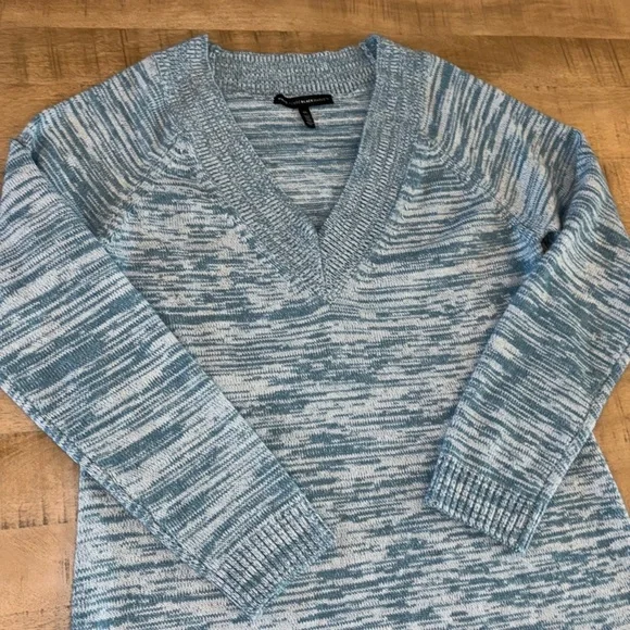 White House Black Market WHBM Blue Sweater Dress XL - Picture 3 of 6